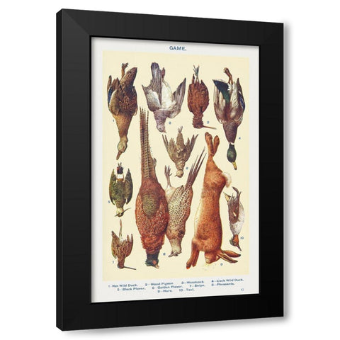 Game I Black Modern Wood Framed Art Print by Mrs. Beeton''s Book of Household Management