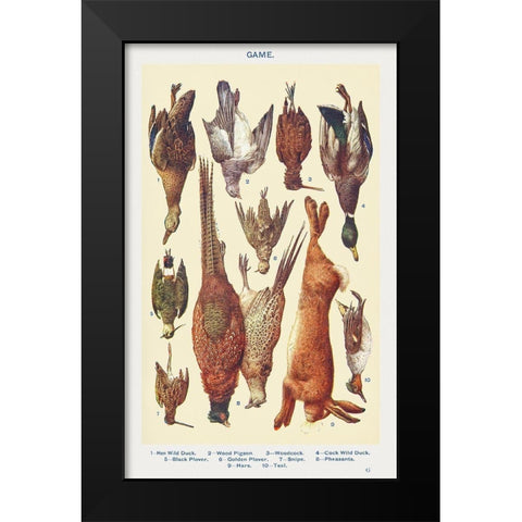 Game I Black Modern Wood Framed Art Print by Mrs. Beeton''s Book of Household Management