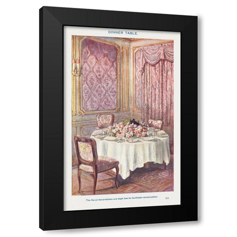 A Dinner Table  Black Modern Wood Framed Art Print by Mrs. Beeton''s Book of Household Management