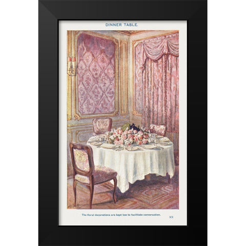 A Dinner Table  Black Modern Wood Framed Art Print by Mrs. Beeton''s Book of Household Management