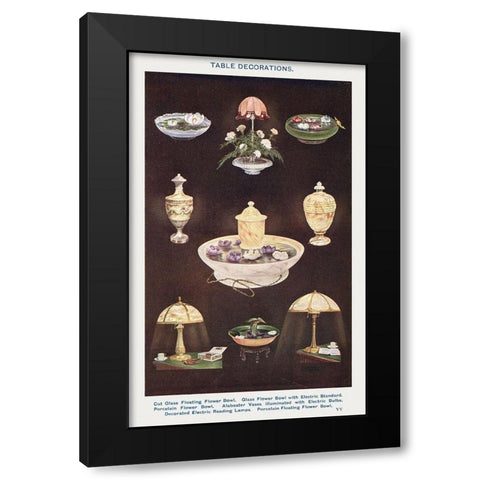 Table Decorations Black Modern Wood Framed Art Print by Mrs. Beeton''s Book of Household Management