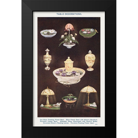 Table Decorations Black Modern Wood Framed Art Print by Mrs. Beeton''s Book of Household Management