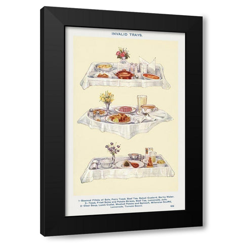 Invalid Trays Black Modern Wood Framed Art Print with Double Matting by Mrs. Beeton''s Book of Household Management