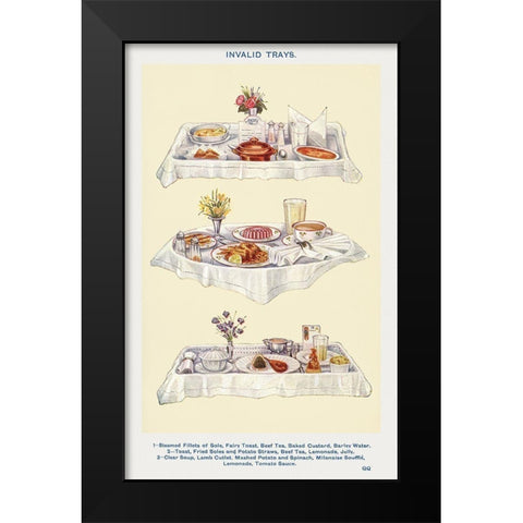 Invalid Trays Black Modern Wood Framed Art Print by Mrs. Beeton''s Book of Household Management