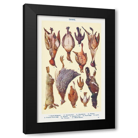 Game II Black Modern Wood Framed Art Print by Mrs. Beeton''s Book of Household Management