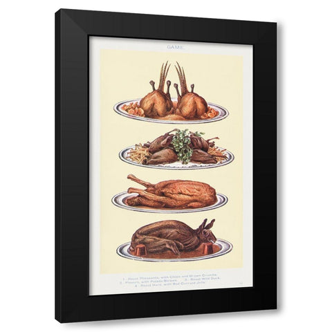 Game III Black Modern Wood Framed Art Print with Double Matting by Mrs. Beeton''s Book of Household Management