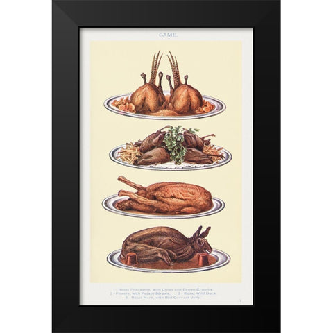 Game III Black Modern Wood Framed Art Print by Mrs. Beeton''s Book of Household Management