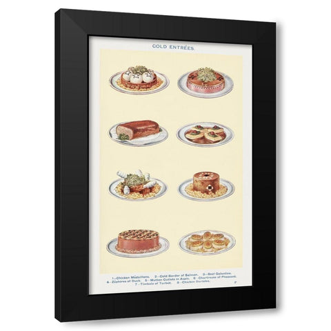 Cold Entree Black Modern Wood Framed Art Print with Double Matting by Mrs. Beeton''s Book of Household Management