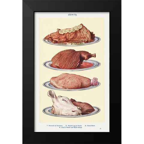 Joints Black Modern Wood Framed Art Print by Mrs. Beeton''s Book of Household Management
