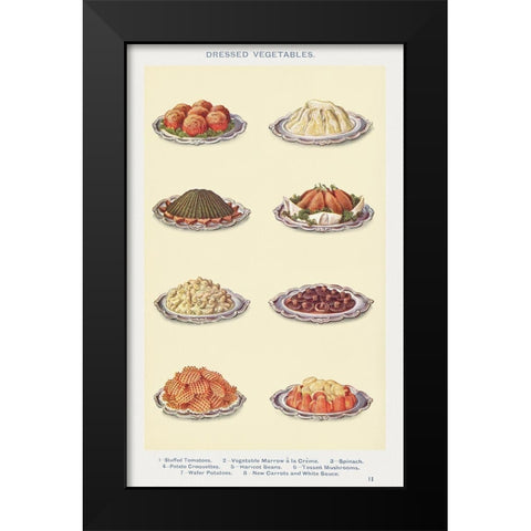 Vegetables II Black Modern Wood Framed Art Print by Mrs. Beeton''s Book of Household Management