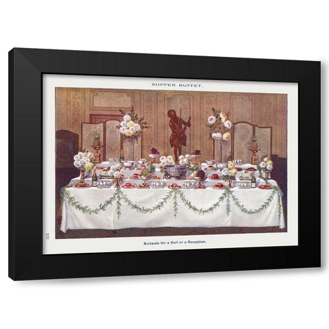 A Supper Buffet for Ball or Reception Black Modern Wood Framed Art Print with Double Matting by Mrs. Beeton''s Book of Household Management