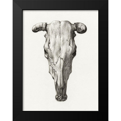 Skull of a cow Black Modern Wood Framed Art Print by Bernard, Jean