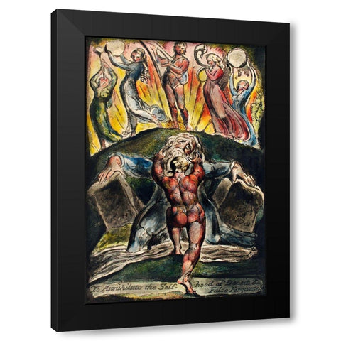 To annihilate the self-hood of deceit and false forgiveness from Milton Black Modern Wood Framed Art Print by Blake, William