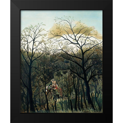 Rendezvous in the Forest Black Modern Wood Framed Art Print by Rousseau, Henri