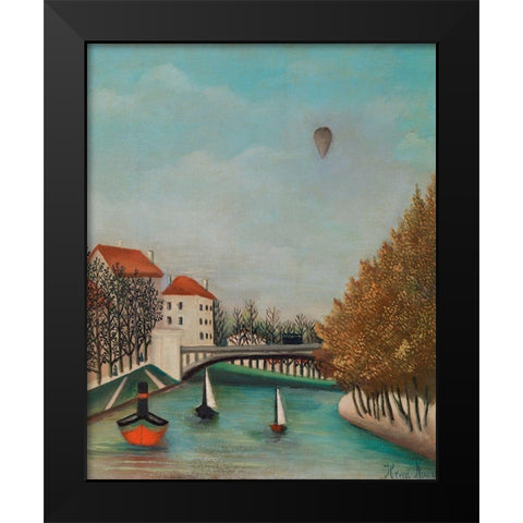 Study for View of the Pont de Sevres 1908 Black Modern Wood Framed Art Print by Rousseau, Henri