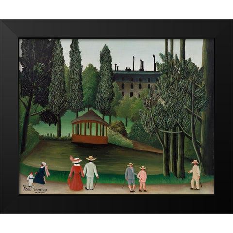 View of Montsouris Park, the Kiosk 1910 Black Modern Wood Framed Art Print by Rousseau, Henri