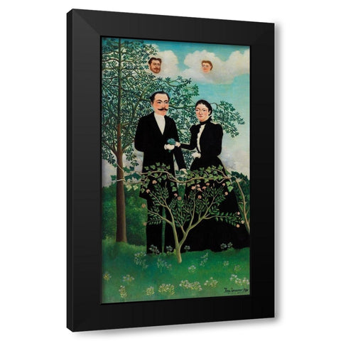 The Past and the Present, or Philosophical Thought Black Modern Wood Framed Art Print with Double Matting by Rousseau, Henri