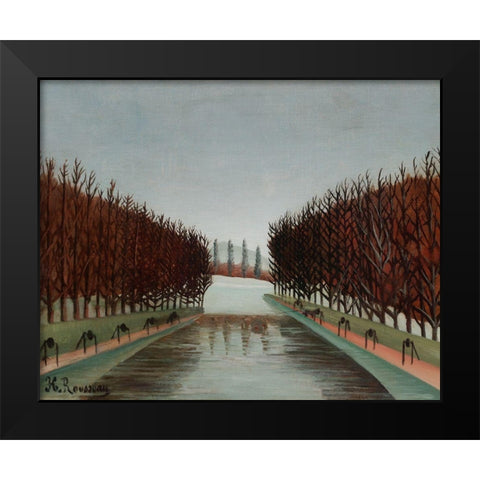 Le canal 1905 Black Modern Wood Framed Art Print by Rousseau, Henri