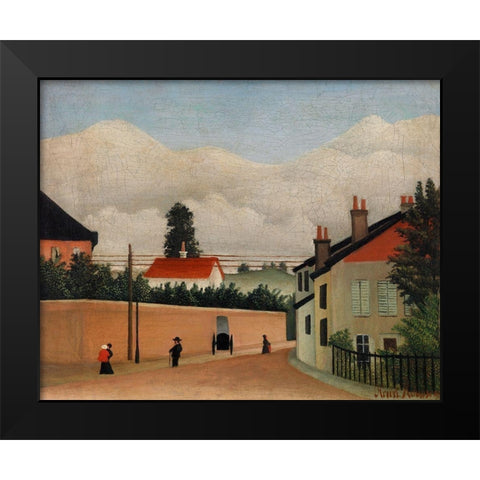 Outskirts of Paris 1895 Black Modern Wood Framed Art Print by Rousseau, Henri