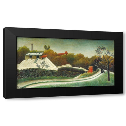 Sawmill, Outskirts of Paris 1895 Black Modern Wood Framed Art Print with Double Matting by Rousseau, Henri