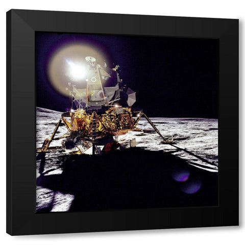 Antares on the Fra Mauro Highlands Black Modern Wood Framed Art Print with Double Matting by NASA