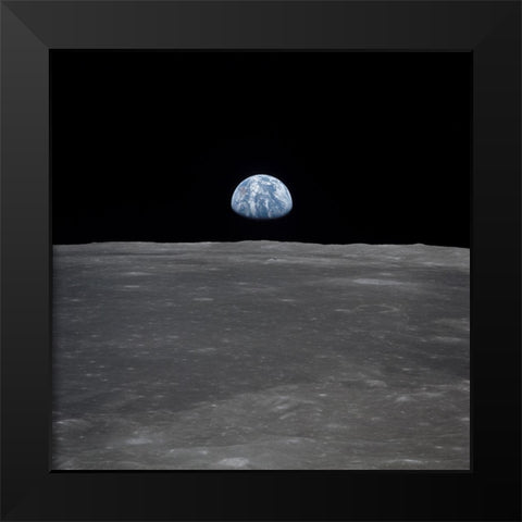 Earthrise Black Modern Wood Framed Art Print by NASA