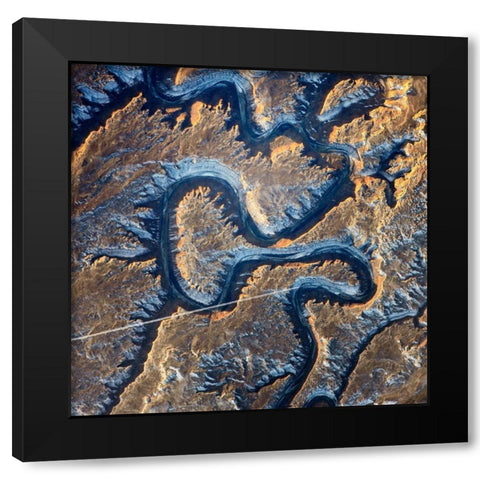 Bowknot Bend Utah Black Modern Wood Framed Art Print by NASA