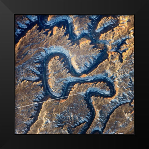 Bowknot Bend Utah Black Modern Wood Framed Art Print by NASA