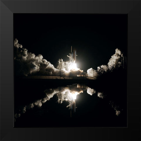 Launch of Space Shuttle Columbia 1986 Black Modern Wood Framed Art Print by NASA