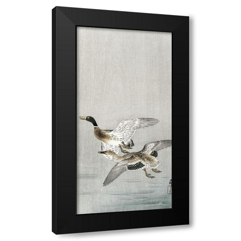 Couple of ducks Black Modern Wood Framed Art Print by Koson, Ohara