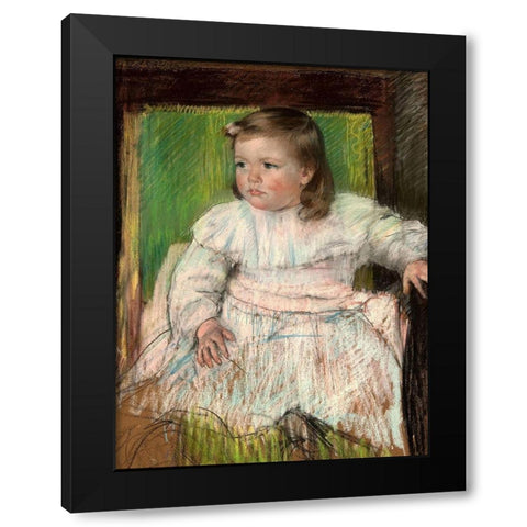 Pink Sash Black Modern Wood Framed Art Print by Cassatt, Mary