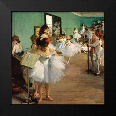 The Dance Class Black Modern Wood Framed Art Print by Degas, Edgar