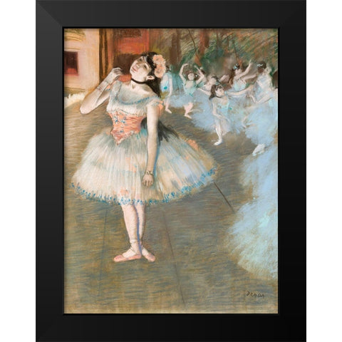 The Star Black Modern Wood Framed Art Print by Degas, Edgar