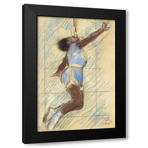Miss Lala at the Fernando Circus Black Modern Wood Framed Art Print with Double Matting by Degas, Edgar