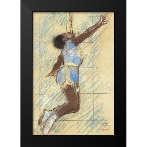 Miss Lala at the Fernando Circus Black Modern Wood Framed Art Print by Degas, Edgar