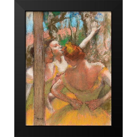 Dancers Black Modern Wood Framed Art Print by Degas, Edgar