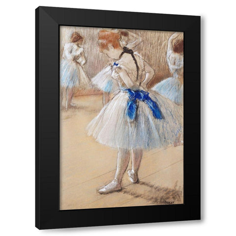 Dancer Black Modern Wood Framed Art Print with Double Matting by Degas, Edgar