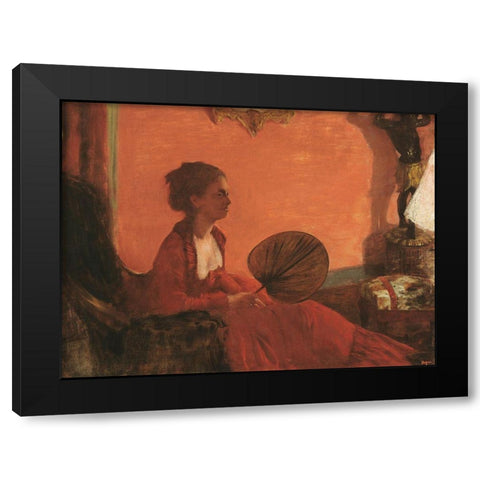 Madam Camus Black Modern Wood Framed Art Print by Degas, Edgar