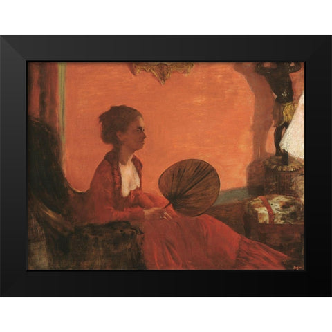 Madam Camus Black Modern Wood Framed Art Print by Degas, Edgar