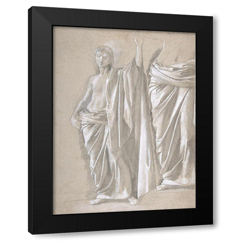 Study of a Draped Figure Black Modern Wood Framed Art Print by Degas, Edgar