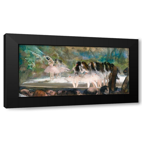 Ballet at the Paris Opera Black Modern Wood Framed Art Print by Degas, Edgar