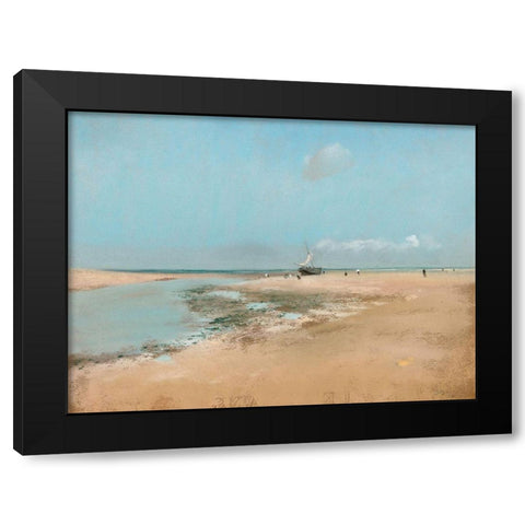 Beach at Low Tide Black Modern Wood Framed Art Print with Double Matting by Degas, Edgar