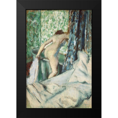 The Morning Bath Black Modern Wood Framed Art Print by Degas, Edgar
