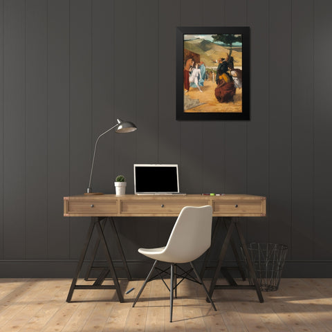 Alexander and Bucephalus Black Modern Wood Framed Art Print by Degas, Edgar