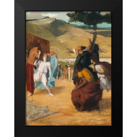 Alexander and Bucephalus Black Modern Wood Framed Art Print by Degas, Edgar