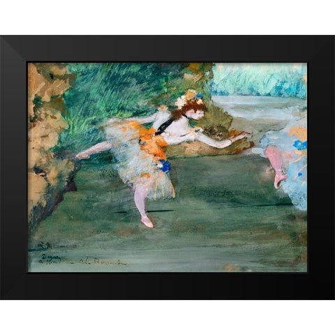Dancer Onstage Black Modern Wood Framed Art Print by Degas, Edgar