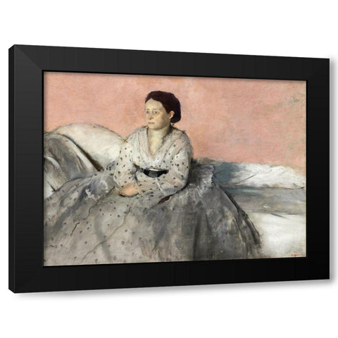 Madam Rene de Gas Black Modern Wood Framed Art Print by Degas, Edgar