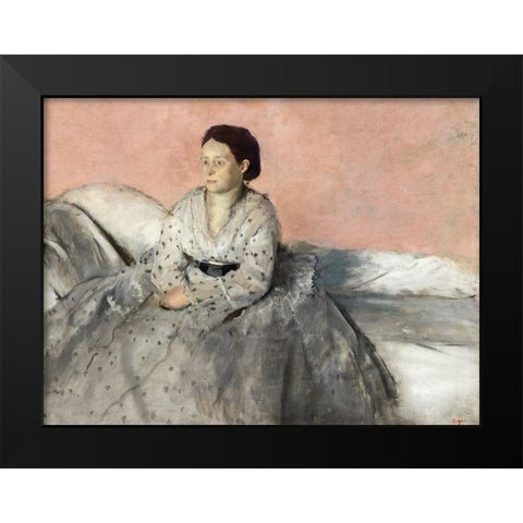 Madam Rene de Gas Black Modern Wood Framed Art Print by Degas, Edgar