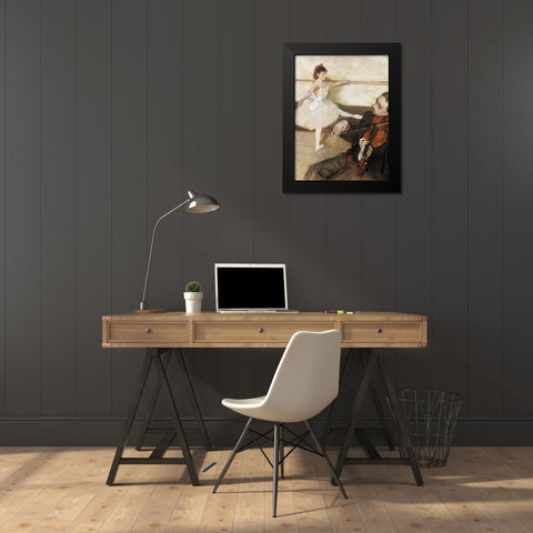 The Dance Lesson Black Modern Wood Framed Art Print by Degas, Edgar