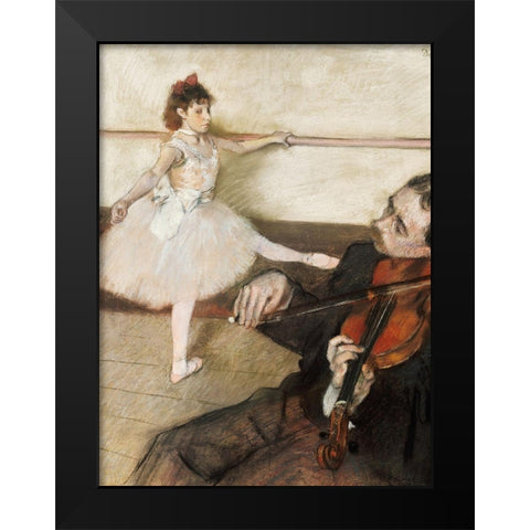 The Dance Lesson Black Modern Wood Framed Art Print by Degas, Edgar